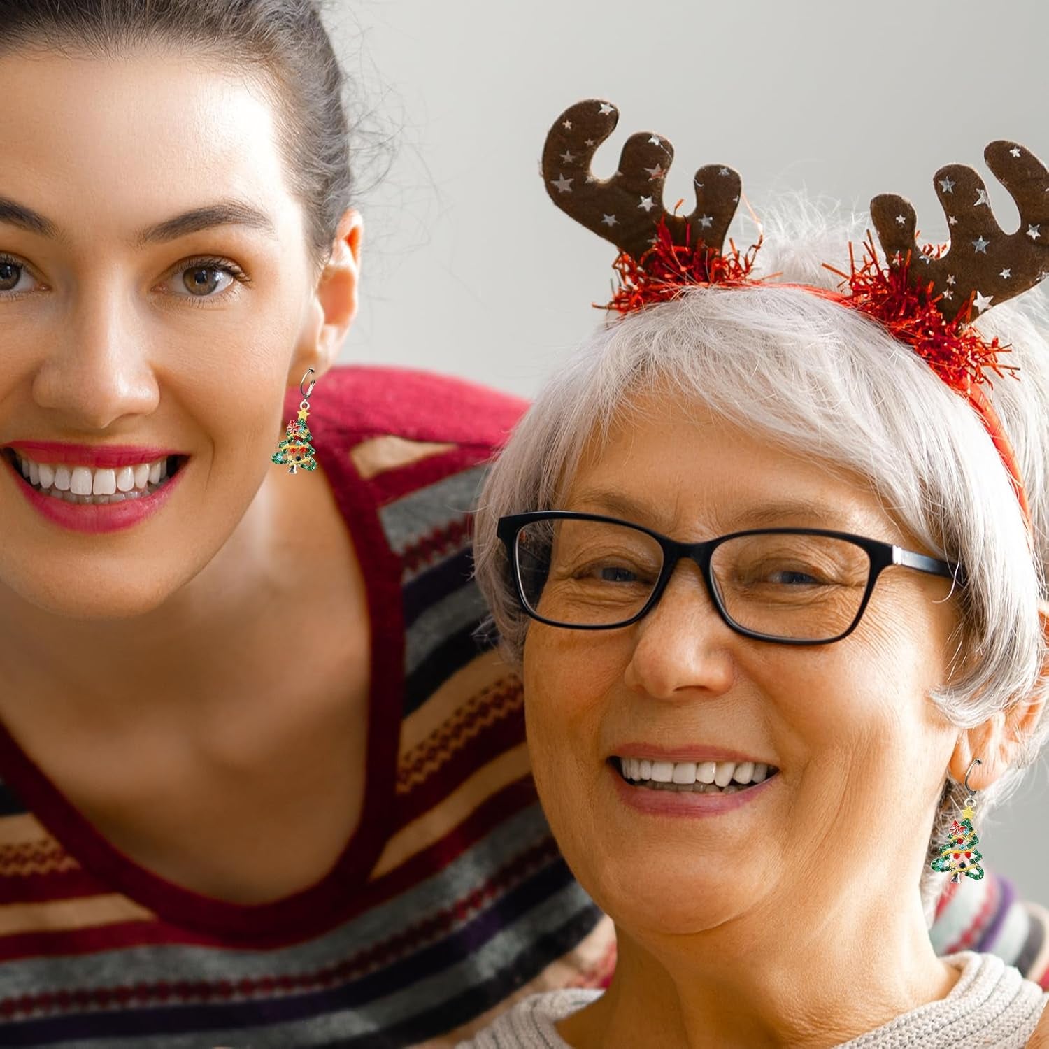 Christmas Tree Earrings,Christmas Earrings for Women Uk,Novelty Drop Dangle Earings Studs,Colourful Jewellery Tree Bow Earing Xmas Earring Accessories for Kids Girls Cheistmas Festive Party Gifts