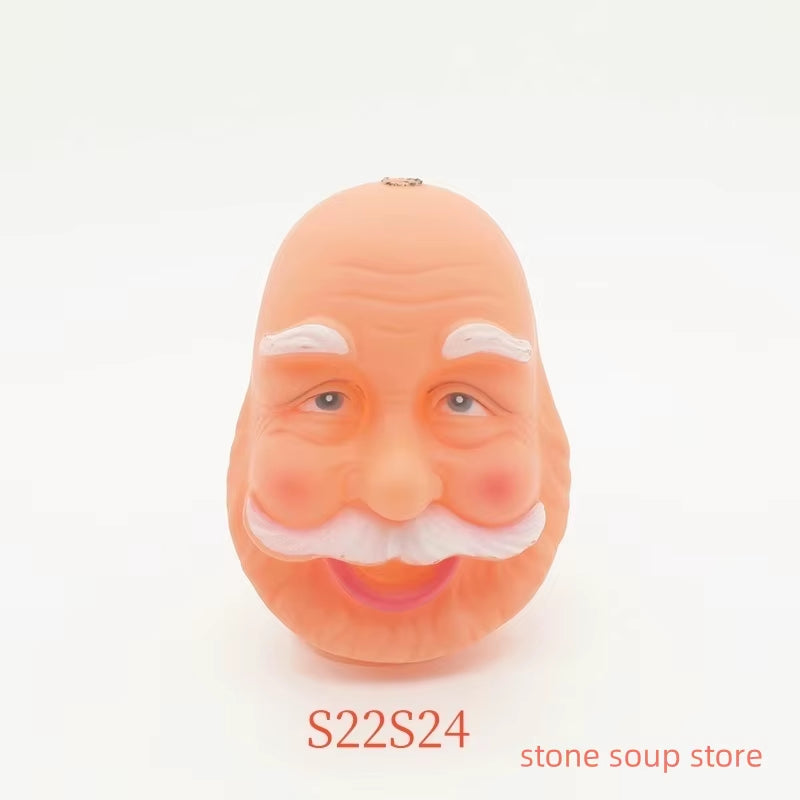 1Pc High-Quality 3D Vinyl Santa Claus Head Christmas Decorations Diy Accessories Craft Ornament Elderly Face