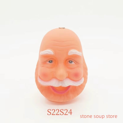 1Pc High-Quality 3D Vinyl Santa Claus Head Christmas Decorations Diy Accessories Craft Ornament Elderly Face