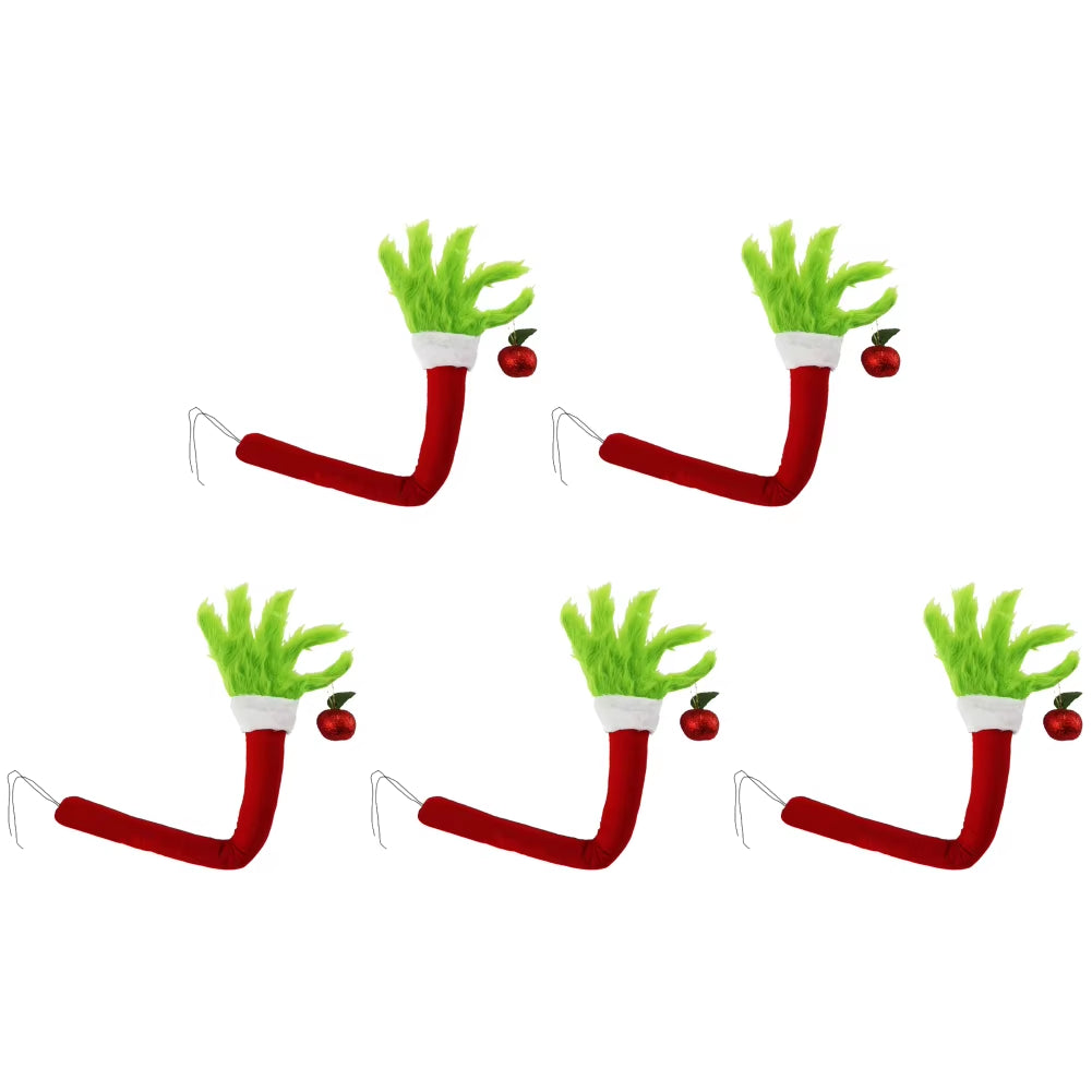 2025 Green Fur Monster Arm Pendant Christmas Decor Green Grinch Monster Doll Arm Elf Arms Christmas Tree Home Party Ornament