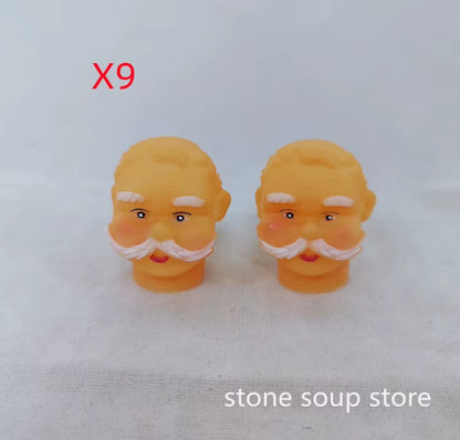 1Pc High-Quality 3D Vinyl Santa Claus Head Christmas Decorations Diy Accessories Craft Ornament Elderly Face