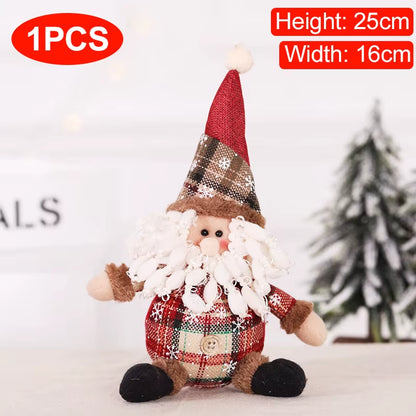 Christmas Dolls Tree Decor New Year Ornament Reindeer Snowman Santa Claus Standing Doll Navidad Decoration Merry Christmas 2023