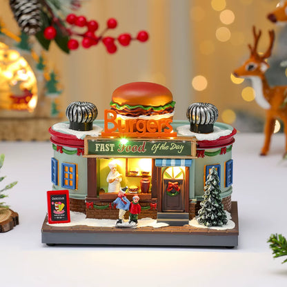 Christmas New Year Gift Rotating Glowing Octave Box Xmas Creative Kitchen Ornament Decoration Christmas Children Music Box Gift