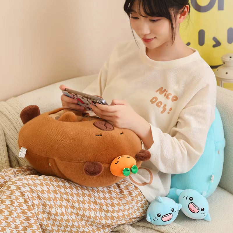 A Bag of Kapibala Plush Toys a Bag of Sharks Oversized Snack Bag Filled with Plush Material Kids Birthday Xmas Gifts Home Decor