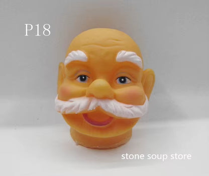 1Pc High-Quality 3D Vinyl Santa Claus Head Christmas Decorations Diy Accessories Craft Ornament Elderly Face