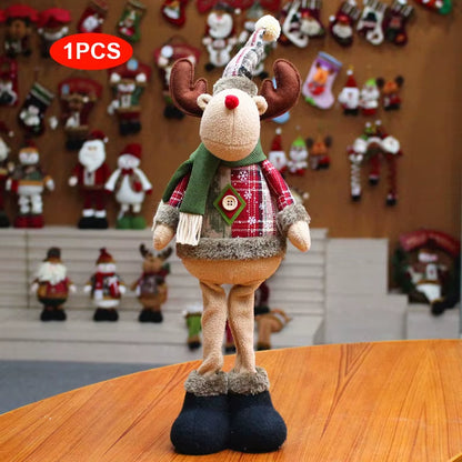 Christmas Dolls Tree Decor New Year Ornament Reindeer Snowman Santa Claus Standing Doll Navidad Decoration Merry Christmas 2023