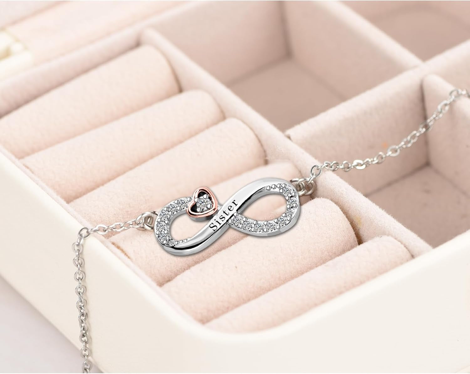 Jewellery Gifts for Mum/Daughter/Nana/Grandma/Granddaughter/Sister/Best Friend/Wife Infinity Love Heart Pendant Necklace for Women Girls