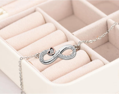 Jewellery Gifts for Mum/Daughter/Nana/Grandma/Granddaughter/Sister/Best Friend/Wife Infinity Love Heart Pendant Necklace for Women Girls