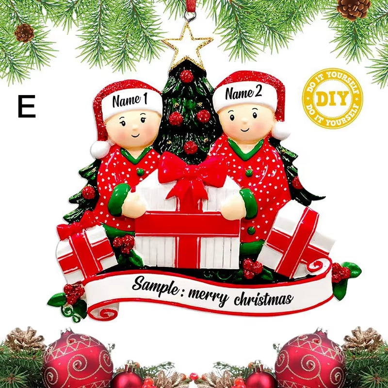Christmas Pendant DIY Personal Family Christmas Decorations for Home 2D Acrylic Christmas Tree Hanging Ornament New Year 2026