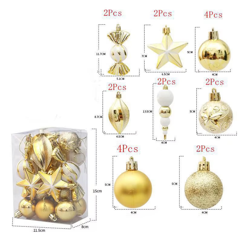 20/29Pcs Christmas Ball Decoration Hanging Christmas Tree Pendant Ornaments for Home Room Decor New Year 2026 Gifts Accessories