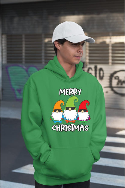 Merry Christmas Mens Hoody Three Gnomes Merry Christmas Jumper Boys Xmas Style Girls Kids Gift Pullover Funny Novelty Hoodie Printed Design