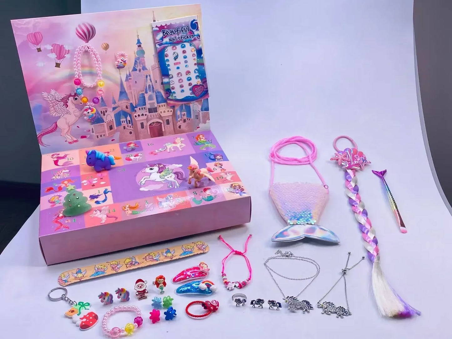 Christmas Advent Calendar Box for Girl Gift DIY Jewelry Hairpin Toy 24 Days Countdown Calendar 2025 New Year Christmas Gifts