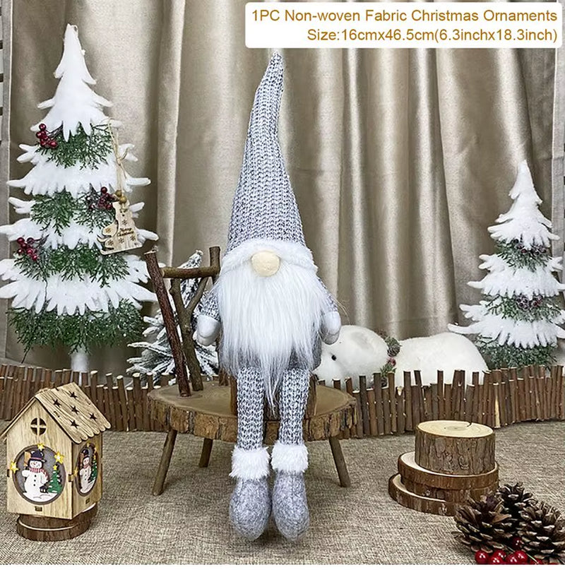 Christmas Dolls Tree Decor New Year Ornament Reindeer Snowman Santa Claus Standing Doll Navidad Decoration Merry Christmas 2023