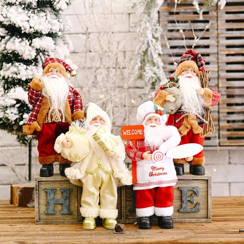 1~4PCS Santa Claus Figurine Doll Children Xmas Gift Christmas Tree Decorations 2024 Navidad Home Party Supplies Figure Ornaments
