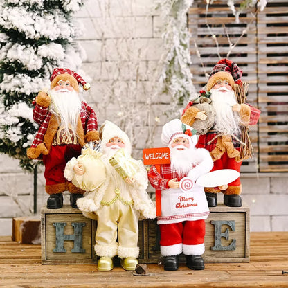 1~4PCS Santa Claus Figurine Doll Children Xmas Gift Christmas Tree Decorations 2024 Navidad Home Party Supplies Figure Ornaments