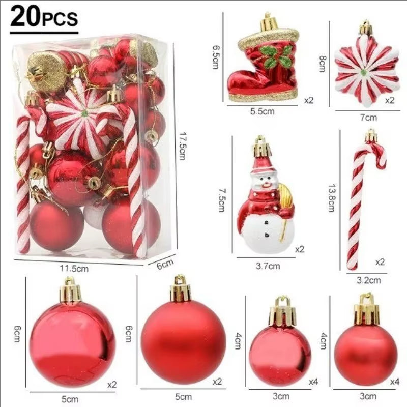 20/29Pcs Christmas Ball Decoration Hanging Christmas Tree Pendant Ornaments for Home Room Decor New Year 2026 Gifts Accessories
