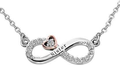 Jewellery Gifts for Mum/Daughter/Nana/Grandma/Granddaughter/Sister/Best Friend/Wife Infinity Love Heart Pendant Necklace for Women Girls