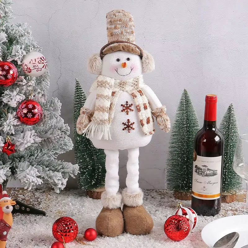 Wholesale Christmas Decorations Factory Doll Knit Deer Santa Claus Expandable Figurine Window Scene Arrangement Ornament
