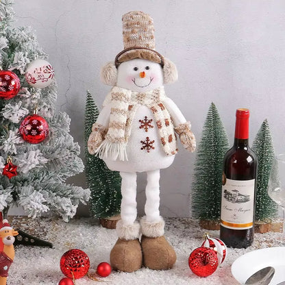 Wholesale Christmas Decorations Factory Doll Knit Deer Santa Claus Expandable Figurine Window Scene Arrangement Ornament