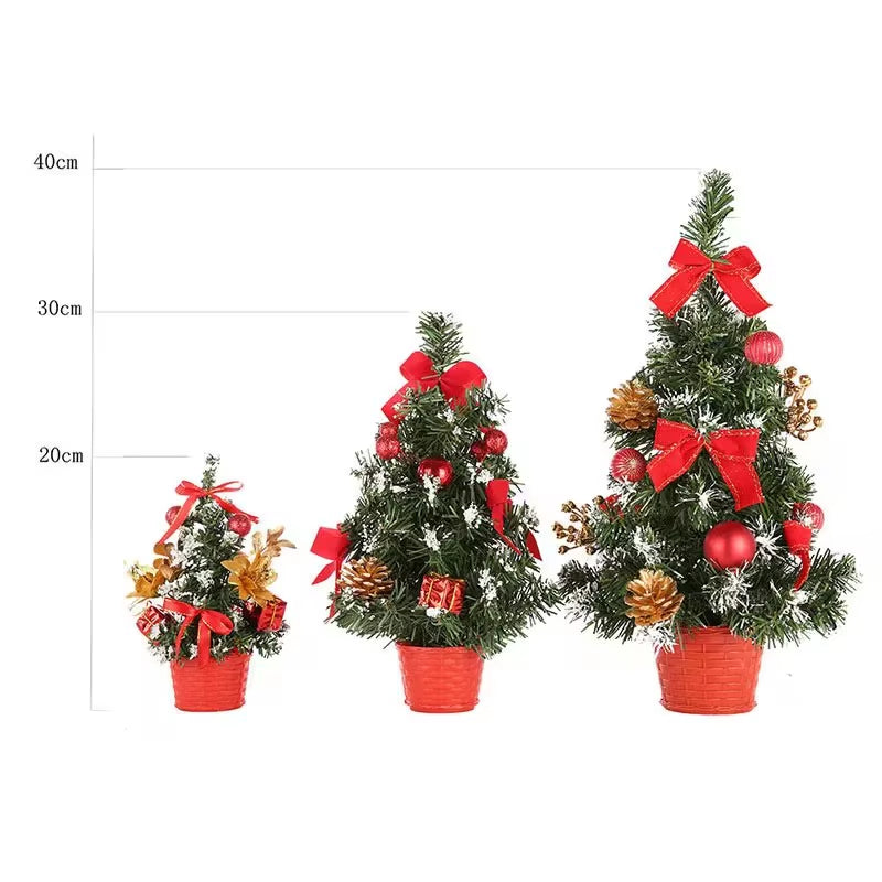20/30/40Cm Christmas Tree Home Bedroom Party Decorations Artificial Christmas Tree Children DIY Handicraft 2025 New Year Gift