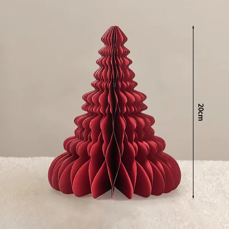 Christmas Tree Honeycomb Ball Decoration 3D Merry Christmas Ornament Paper Hanging Xmas Tree Model 2026 Party Favors Navidad