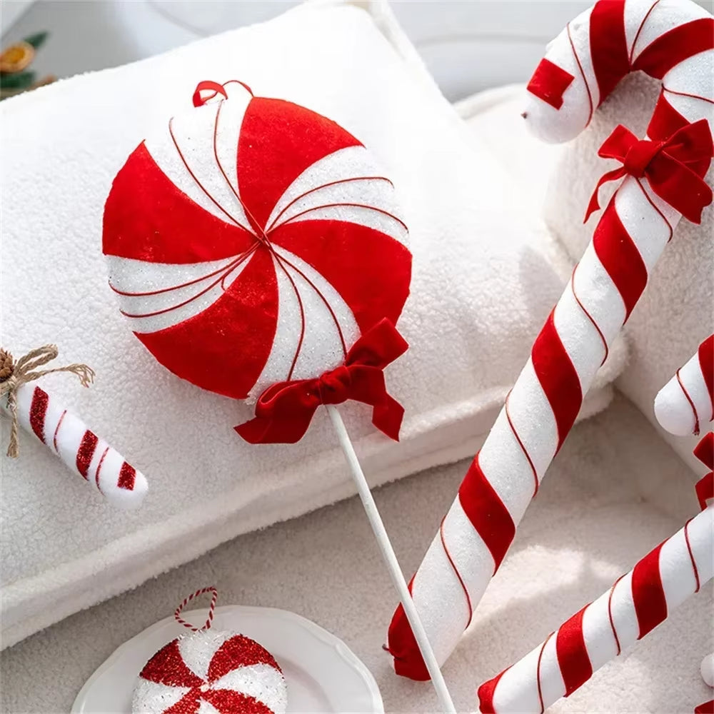 50Cm Large Christmas Candy Canes Christmas Spheres Tree Lollipop Decoration Ornaments Decorative for Home Party Decor Xmas Gift