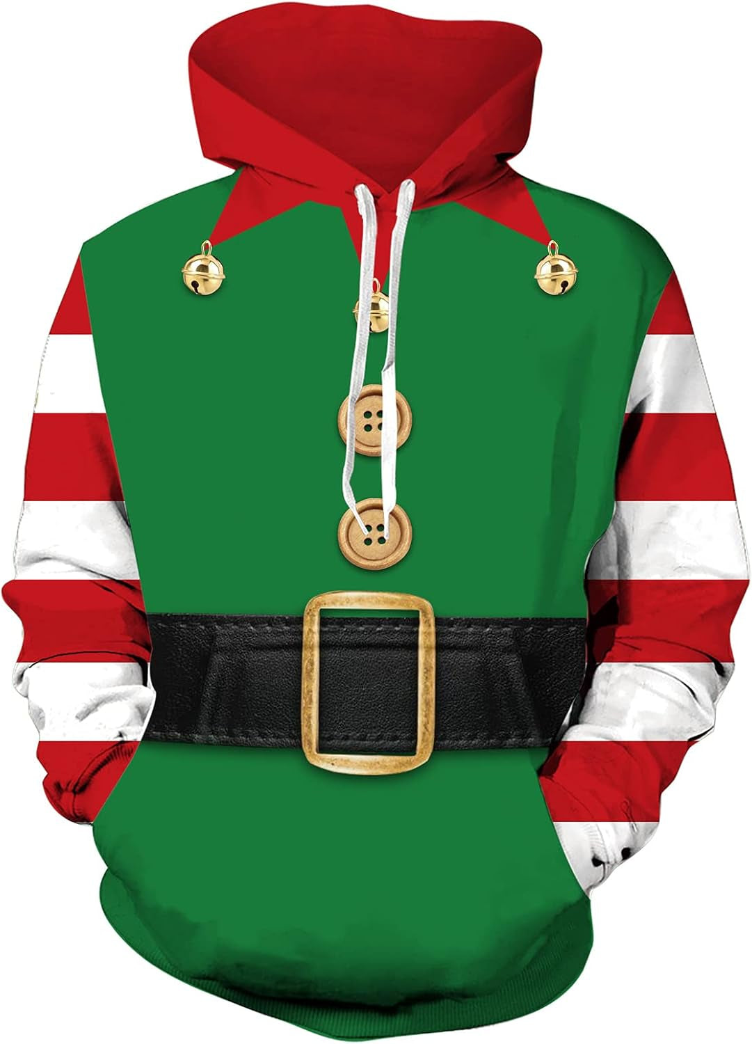 Ugly Christmas Hoodies Men Women Funny 3D Print Patterns Sweatshirt Pullover Couples Xmas Party Cool Tracky Hooded Jumper with Pockge