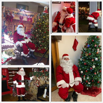 Adult Mens Santa Claus Costume Santa Suit Santa Fancy Dress Xmas Cosplay Outfit
