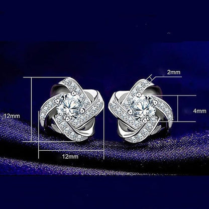 Sale Clearance Earrings Women’S 925 Sterling Silver Stud Cubic Zirconia Ear Studs One Pair Cubic Zirconia Earrings Gifts for Mother'S Day