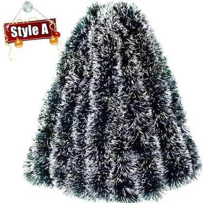 Wholesale Christmas Tinsel Ribbons Garland Green Cane Wreath Xmas Tree Hanging Pendent Ornaments Wedding Party Home Decoration