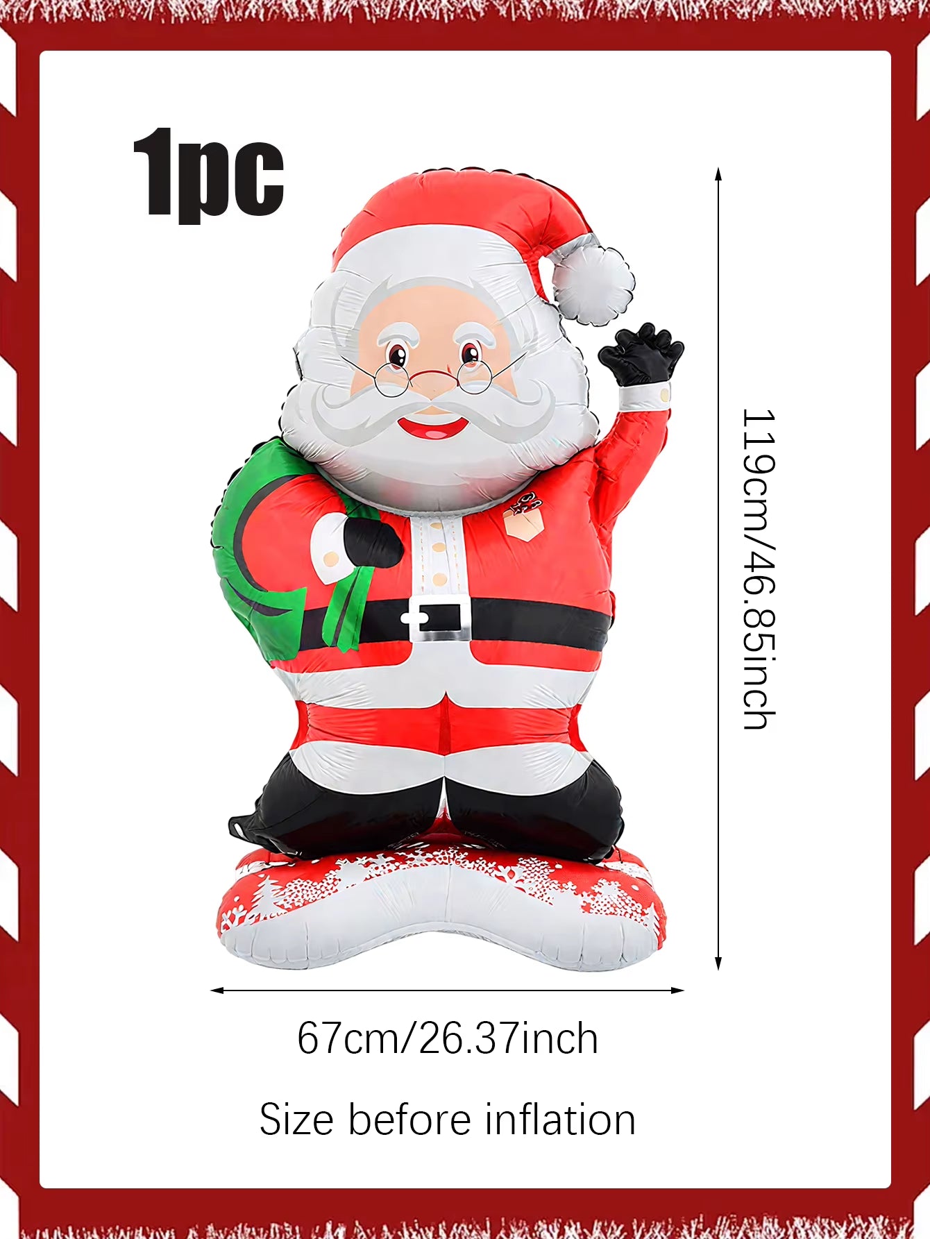 1Pc Standing Santa Claus Foil Balloon, Christmas Decoration, Christmas Theme Party, Theme Holiday Party, New Year Party Family