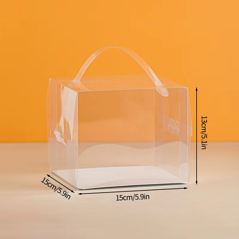 Transparent Birthday Cake Box Clear Gift Box Bakery Wrapping Boxes Cake Dessert Storage Boxes Wedding Party Present Case