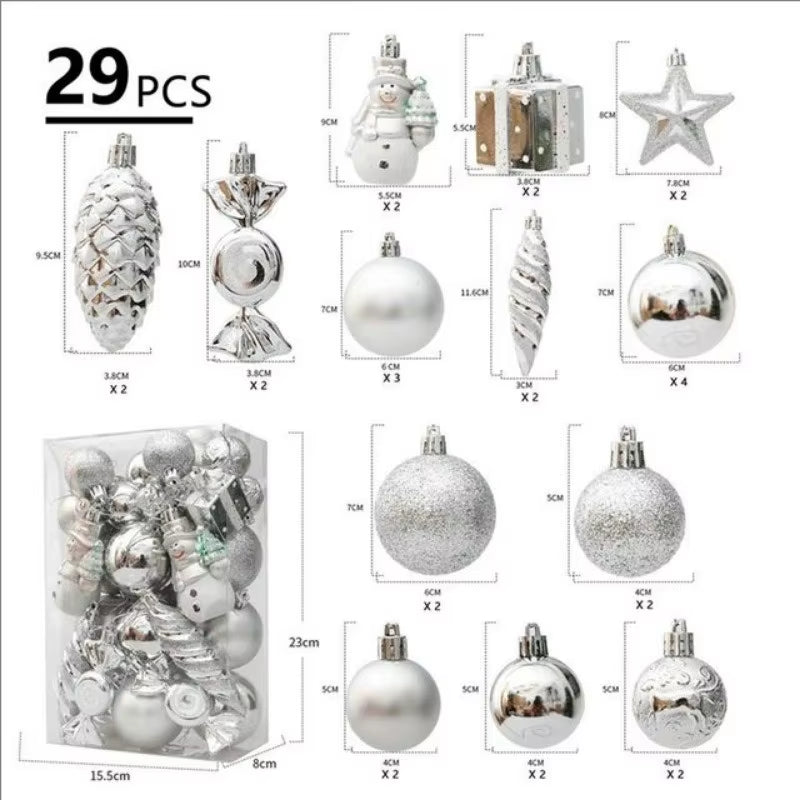 20/29Pcs Christmas Ball Decoration Hanging Christmas Tree Pendant Ornaments for Home Room Decor New Year 2026 Gifts Accessories