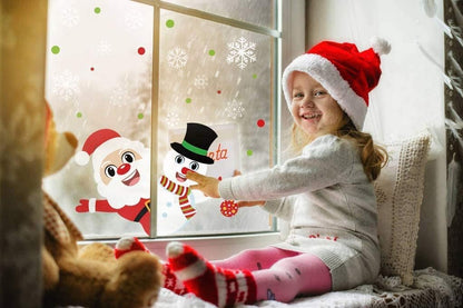 118 Pieces Christmas Window Clings with Xmas Snowflakes Decals Removable PVC Staic Stickers for Christmas Window Display(8 Sheets)