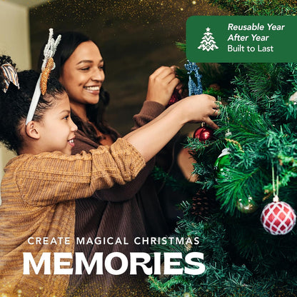 Christmas Tree 6Ft – Premium Artificial Xmas Tree with Metal Stand | Lush PVC Branches, Easy Assembly, Customisable with Baubles & Decor | Realistic Christmas Decorations for Holiday