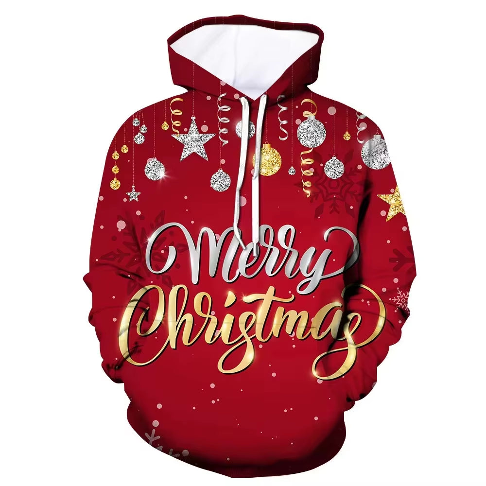 Autumn and Winter Men'S Clothes 3D Printed Christmas Pattern Men'S Hoodie Men Loose Casual Oversized Kid Hoodie Women Hoodie