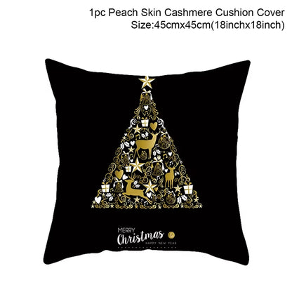 Christmas Cushion Cover Merry Christmas Decorations for Home 2023 Christmas Ornament Navidad Xmas Santa Natal Noel New Year 2024