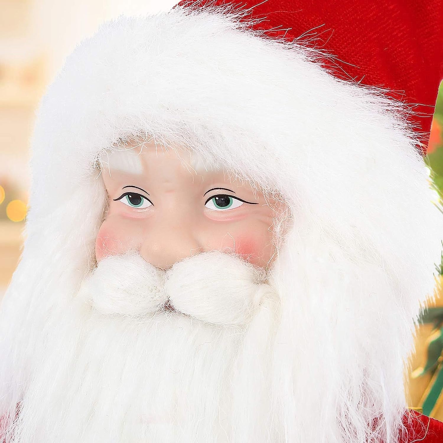 Santa Claus Figure, Standing Father Christmas Figures Traditional with Gift Sack, Holiday Party Home Ornament Decoration, 32Cm/ 12In