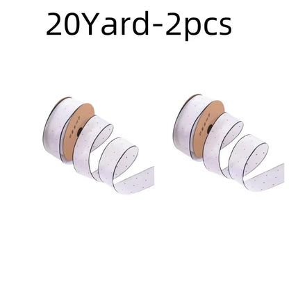 20Yards 4CM Silver Dots Organza Gauze Packaging Ribbon Tape Flower Gift Box Wrap Bow DIY Wedding Christmas Party Decoration