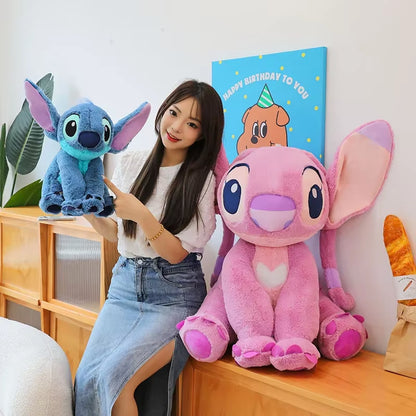 40/50CM Anime Cartoon Disney'S Lilo & Stitch Kawaii Girl Plush Dolls Cute Angel Large Plush Toys Girl'S Christmas Birthday Gifts
