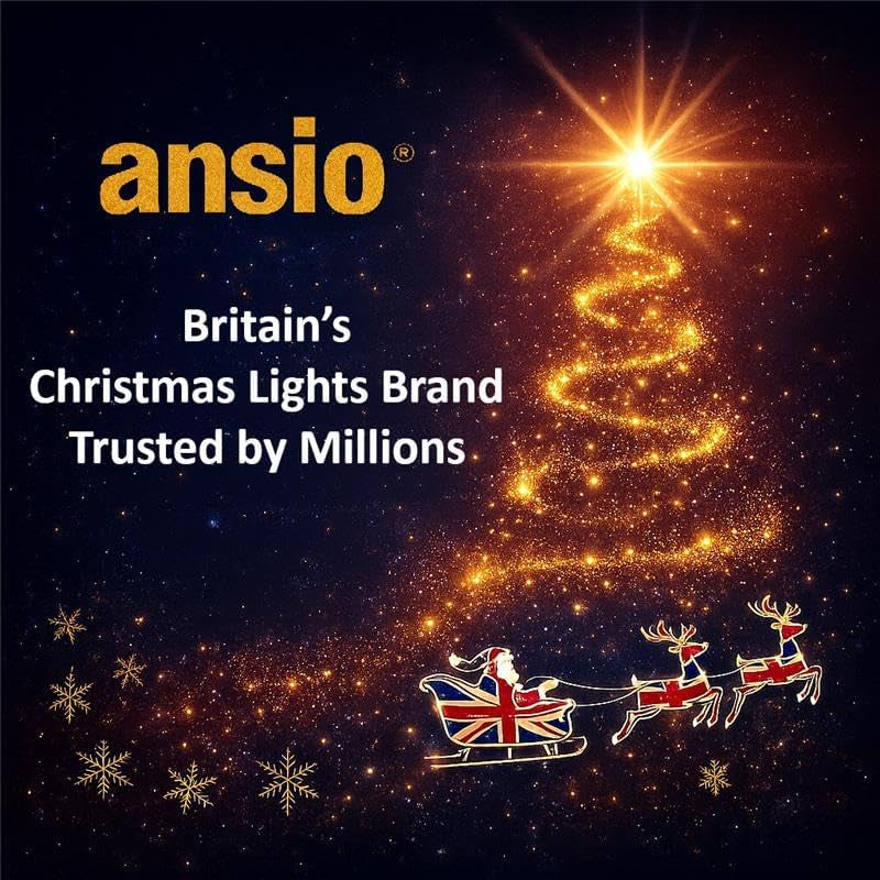 ® Christmas Lights 100 LED 10M/32Ft Christmas Tree Lights for Indoor & Outdoor Multicolour Decorations Fairy String Lights for Xmas Garden Bedroom & Party | Mains Powered Green Cable