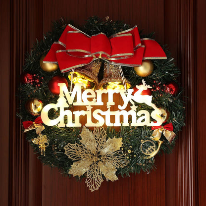 Merry Christmas Sign Lighted for Wreath LED Hanging Window Decorative Light Glowing Letter Sign Light up Board for Xmas Tree Wall Door Fireplace Indoor Outdoor, 2 Modes