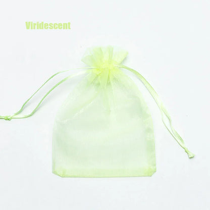 RE 100Pcs 22 Colors 7X9 9X12Cm 10X15 13X18Cm Wedding Christmas Gift Drawable Organza Bags Jewelry Packaging Display & Pouches 13