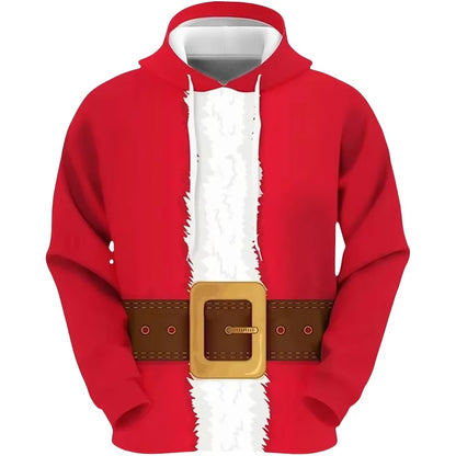 Santa Claus 3D Print Sport Men Hoodie Outdoor Street Christmas Party Cosplay Harajuku Long-Sleeve Autumn Winter Sweatshirt Top