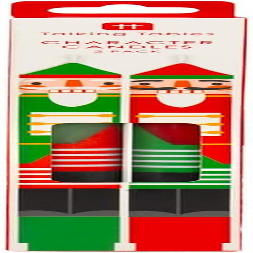 2 X Novelty Dinner Candles Traditional Nutcracker Design for Festive Christmas Decorations Unscented Secret Santa Table Décor Gift Burn Time 8 Hours Size 30Cm, Red