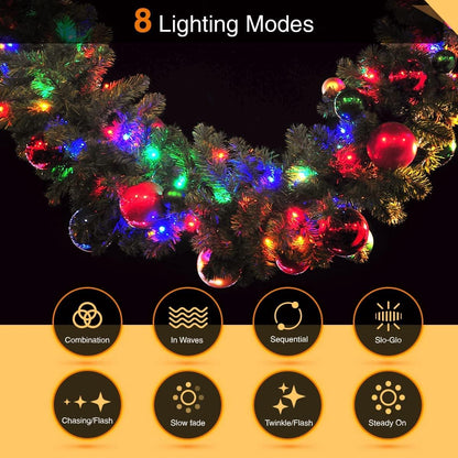 ® Christmas Lights 100 LED 10M/32Ft Christmas Tree Lights for Indoor & Outdoor Multicolour Decorations Fairy String Lights for Xmas Garden Bedroom & Party | Mains Powered Green Cable