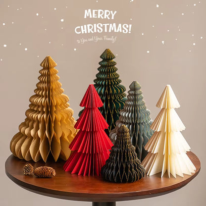 Christmas Tree Honeycomb Ball Decoration 3D Merry Christmas Ornament Paper Hanging Xmas Tree Model 2026 Party Favors Navidad