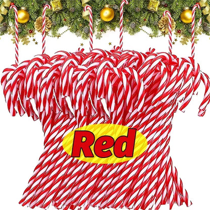 Christmas Candy Canes Hanging Pendants Acrylic Twisted Crutch for Xmas Tree Ornaments New Year Party Home Decoration Supplies