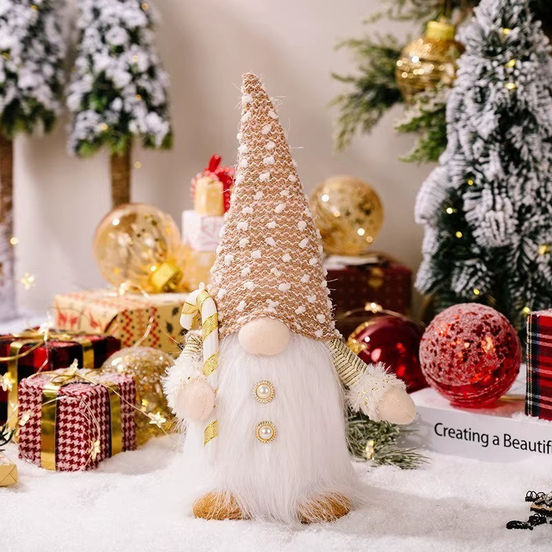2025 Gnome Christmas Decorations 30Cm Light up Christmas Gnomes Plush Doll Ornaments Knited Elf Dwarf Gift Home Table Decoration