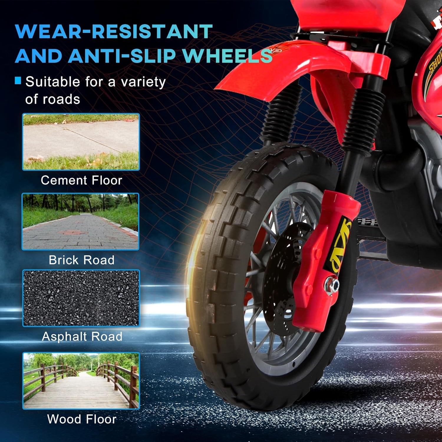 6V Kids Child Electric Motorbike Ride on Motorcycle Scooter Children Toy Gift for 3-6 Years (Red)